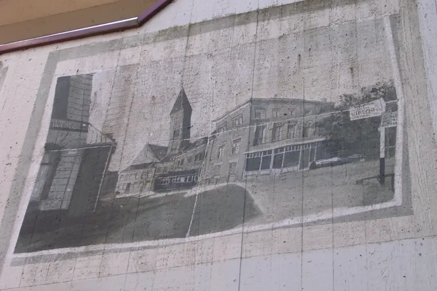 WA047 2 Muurschildering Historie van Wageningen Riemsdijkstraat Plantsoen jpg
