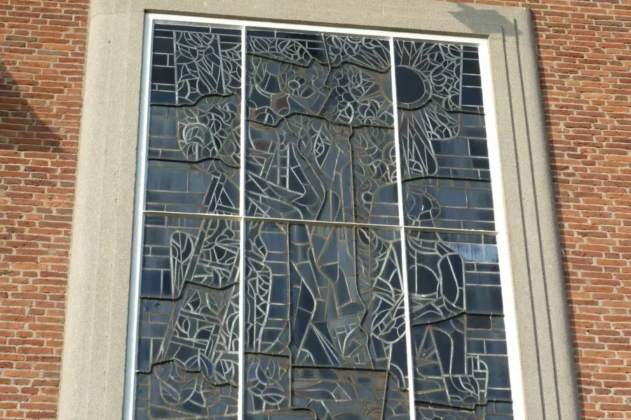 WA105 2 Glas in loodraam met bloemmotieven Dreijenlaan 6 jpg