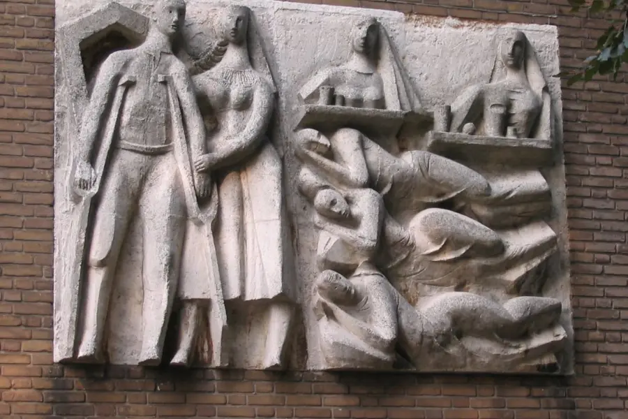 WA160 2 Gevelreliëf Ziekenzorg Barmhartige Samaritaan vh De Hucht Generaal Foulkesweg 13 jpg