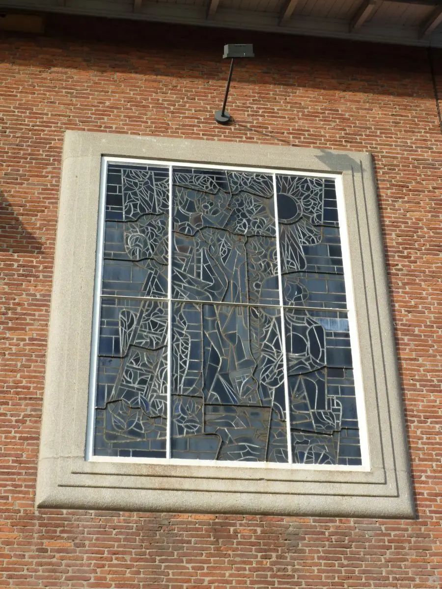 WA105 2 Glas in loodraam met bloemmotieven Dreijenlaan 6 jpg